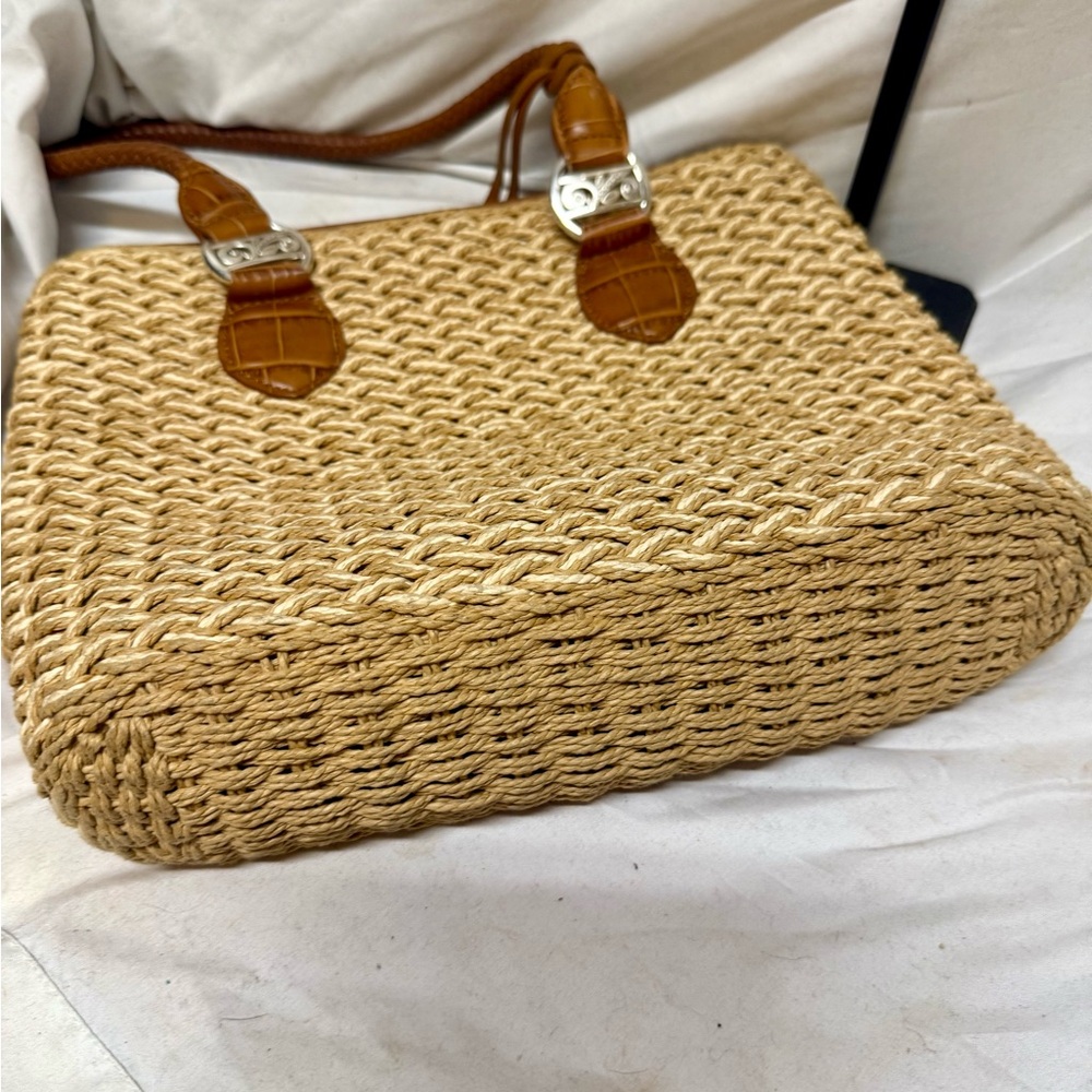 Brighton Natural Straw Tote with Brown Leather Handles - Picture 8 of 8